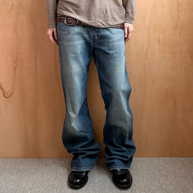 디젤 더티워싱 플레어 데님 팬츠