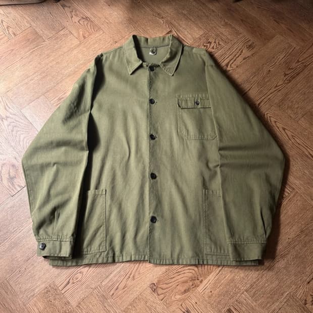 [2XL]빈티지 올리브 그린 프렌치 워크자켓