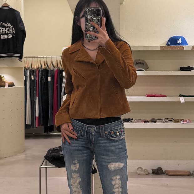 빈티지 우먼 스웨이드 자켓 U1328