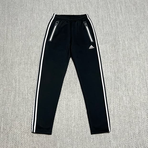 [S] adidas 아디다스 기모 검/흰 슬림핏 트레이닝 팬츠
