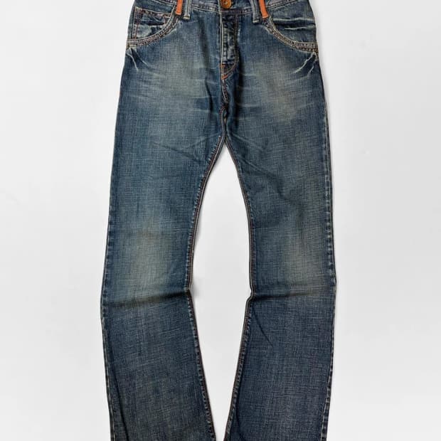 Selected 이태리 오렌지 가죽 배색 데님 팬츠 PN5572   