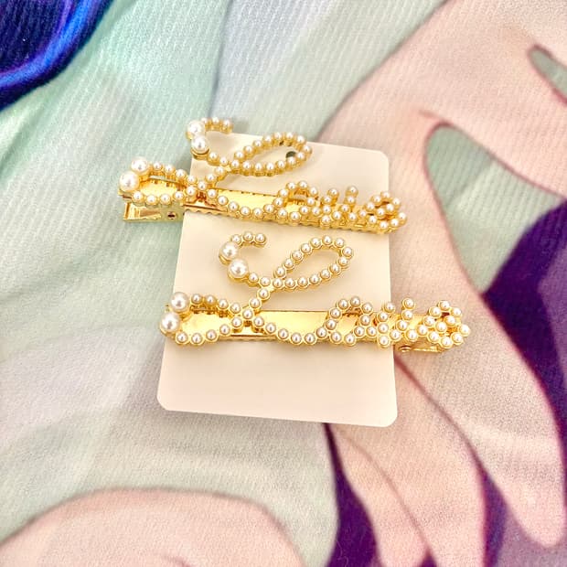 리즈리사 레터링 헤어핀 히메갸루 라떼갸루