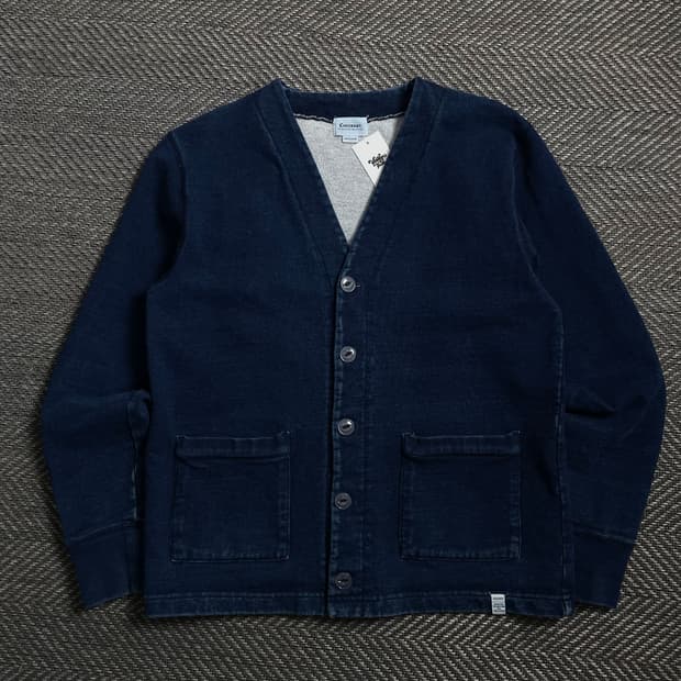 커버낫 인디고 스웨트 가먼트 코튼 가디건 o 4195