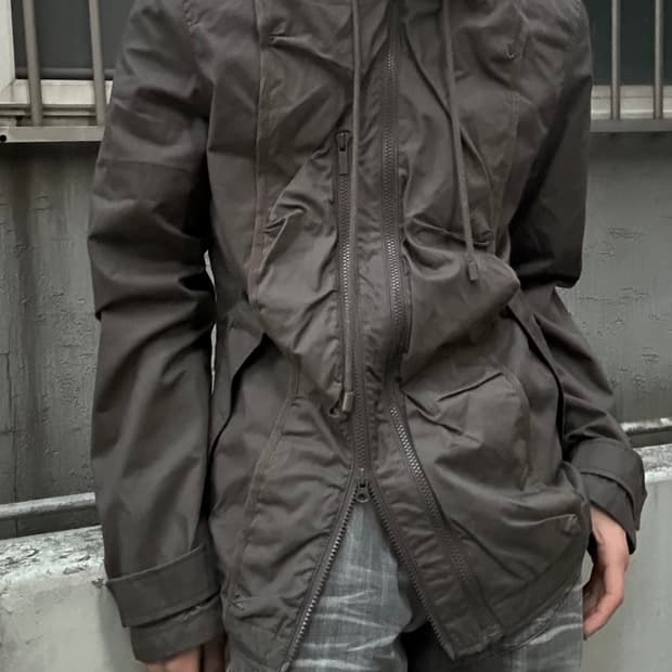 2000s codes combine 하이넥 멀티지퍼 야상 집업 