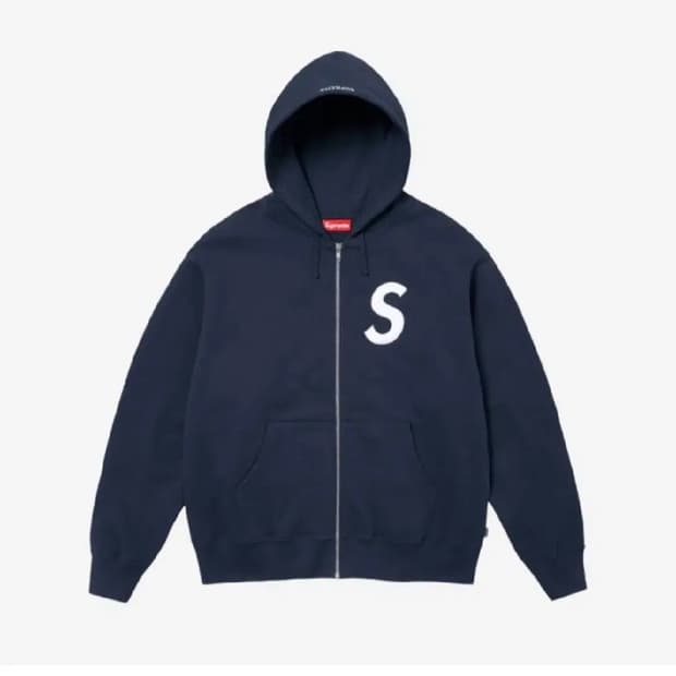 (L) 24fw 슈프림 s로고 후드집업 네이비,그레이