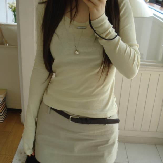 아워캐비넷 turn 2way tee 롱슬리브 레몬