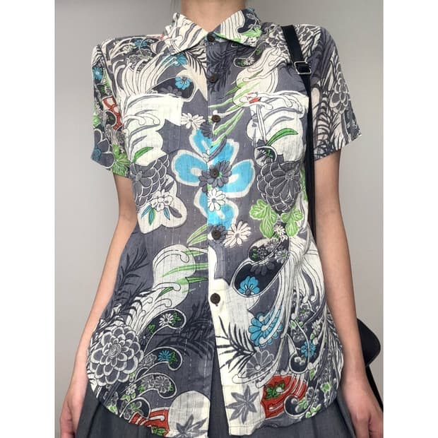 빈티지 오리엔탈 반팔 셔츠