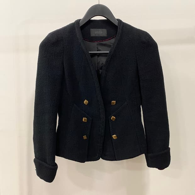 시스템 한섬 금장 숏 자켓