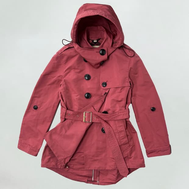 버버리 후드 하프 트렌치코트 자켓