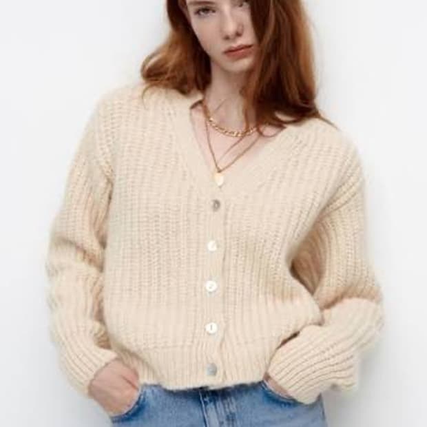 자라 니트 거디건