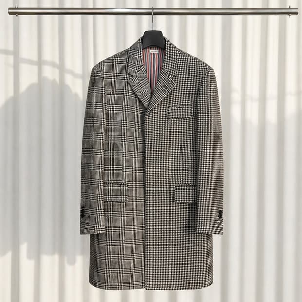 (2) 톰브라운 펀믹스 글렌 하운드투스 RWB 울 코트