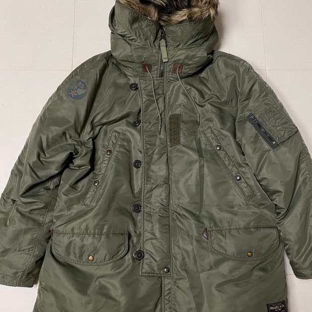 폴로 랄프로렌 N3B 덕다운 공군마크 데칼 파카 XXL 아메카지