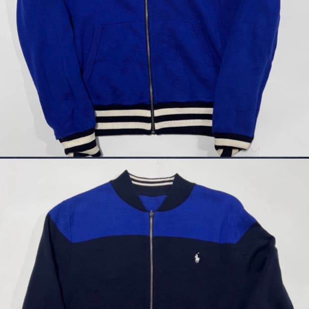 (유일매물)폴로 랄프로렌 리버시블 빅포니 블루 집업 자켓