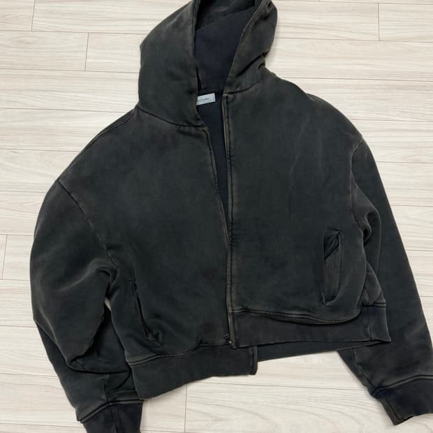 (개급처) 엔타이어스튜디오 써멀 후드집업 25fw M 워시드블랙