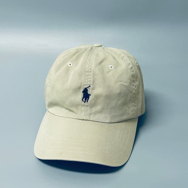 폴로 (Polo) 클래식 포니 로고 코튼 볼캡 (베이지/네이비포니)