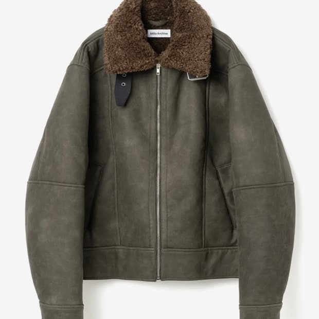 밀로우먼 빈티지 크랙 시어링 자켓