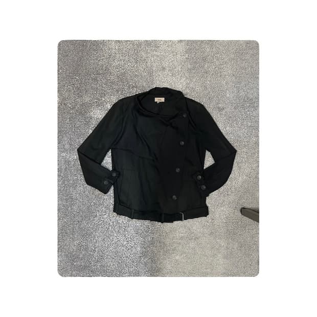 Helmut Lang 블랙 코튼 사선 벨티드 자켓