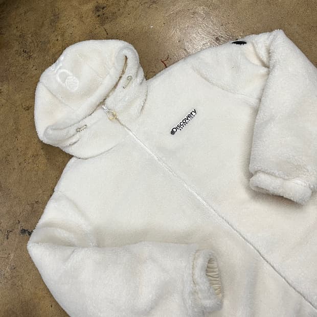 [정품] 디스커버리 흰색 패딩 후리스 양면 점퍼 b18