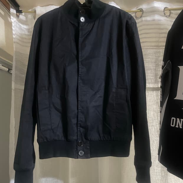 라프시몬스 크롭 버튼 봄버자켓