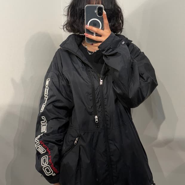 M 폴로 랄프로렌 진스 컴퍼니 빈티지 올드스쿨 블랙 바람막이 재킷