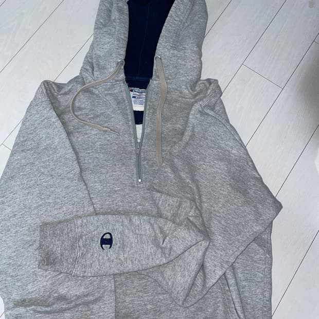 챔피온 회색 후드집업 S