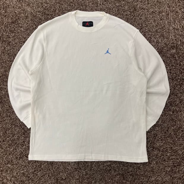 XL 조던 와플 화이트 롱슬리브 긴팔 티셔츠