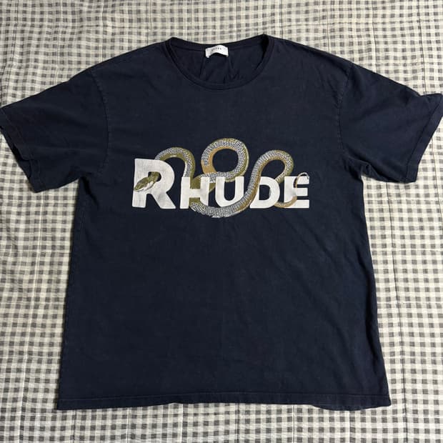 (M) Rhude 루드 스네이크 반팔티 블랙