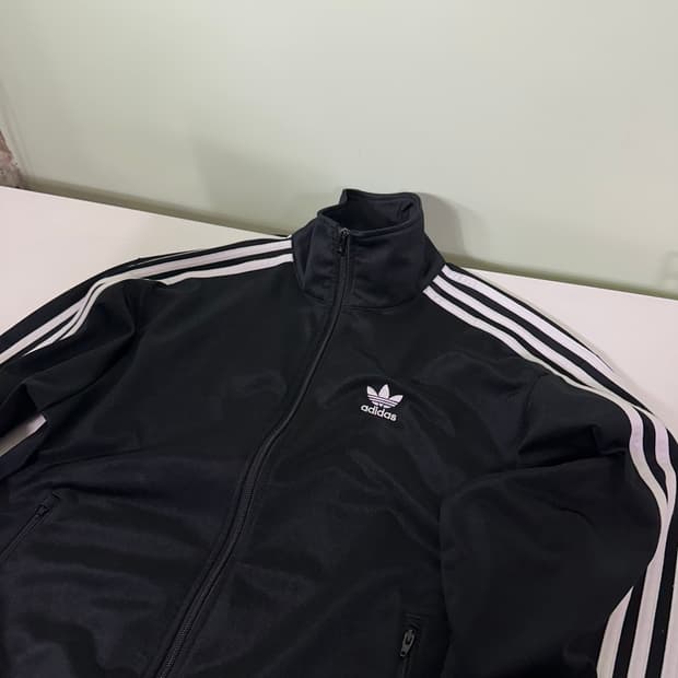 M 아디다스오리지날 블랙 불꽃로고 파이어버드 트랙탑 집업져지