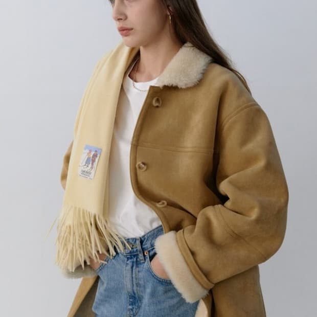 모데스트무드 런던무스탕 베이지