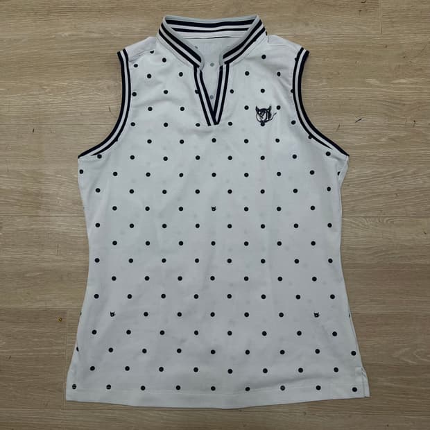 왁 WAAC 여성 도트 패턴 골프 웨어 민소매 3