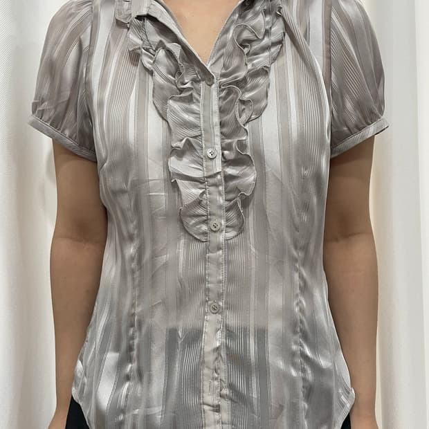 silver frill blouse