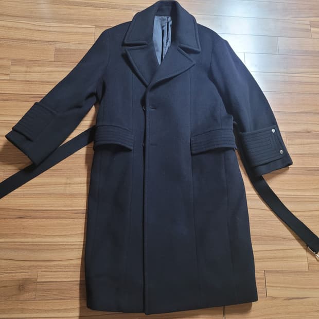 메종미네드 다크네이비 벨티드 코트