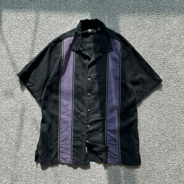 Izod . 90s 아이조드 린넨 쿠바셔츠