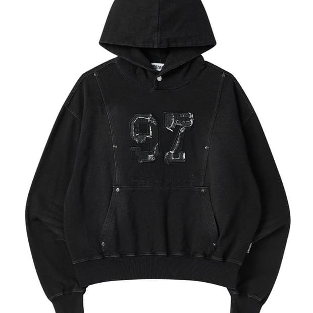 프렌다 Indigo washed hoodie black 워싱 후드티 블랙