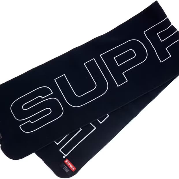 Supreme 폴라텍 로고 네이비 머플러