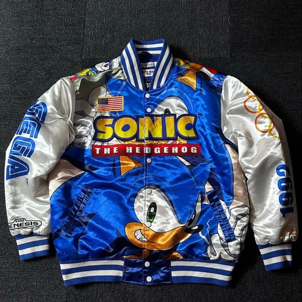SEGA Headgear 클래식 소닉 더 헤치옥 1992 사틴 자켓