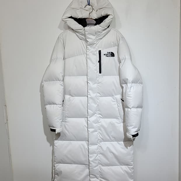 (S) 노스페이스 다운 롱패딩 점퍼 화이트 오리털 패딩코트 