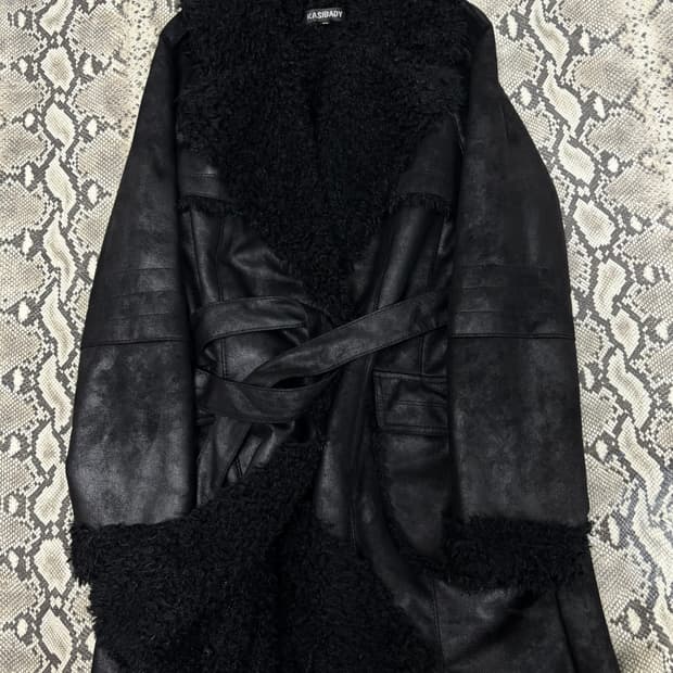 Black Fur Trimming Chic Long Jacket