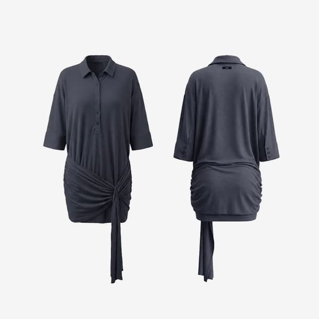 Mellow tie dress - Charcoal