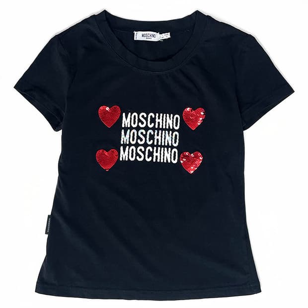 moschino 스펭글 티셔츠
