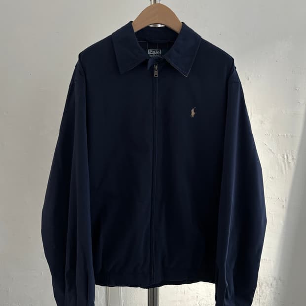  Polo 폴로 랄프로렌 네이비 안감체크 폴리쉘 헤링턴 자켓 