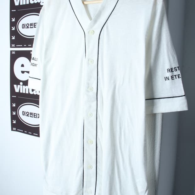 (XL-2XL) 앤듀 반팔 티셔츠 야구유니폼 화이트 올드스쿨-H35386
