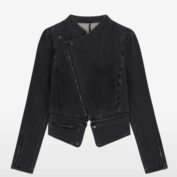 오호스 스판 데님 자켓 차콜