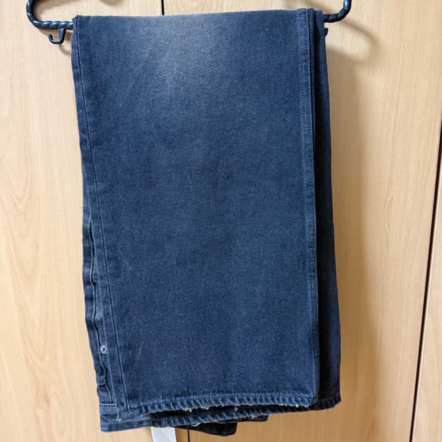 벨리에  미드 와이드 데님 팬츠 - 빈티지 블랙 30/30