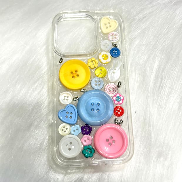 gesumchure 버튼 팝 빈티지 폰케이스(16프로)