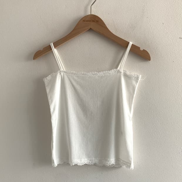 Lace square neck sleeveless top