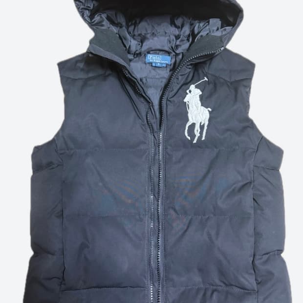 폴로 랄프로렌 후드 패딩 조끼 S