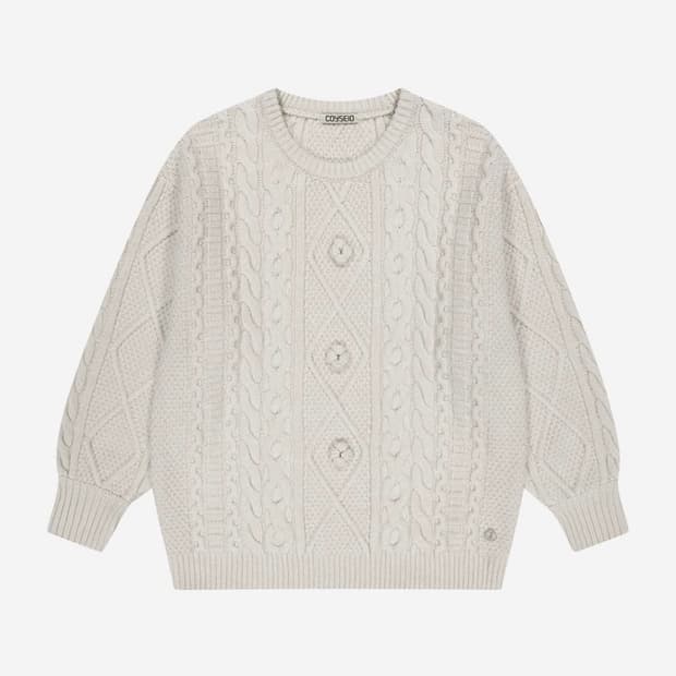 코이세이오 폼폼니트 아이보리