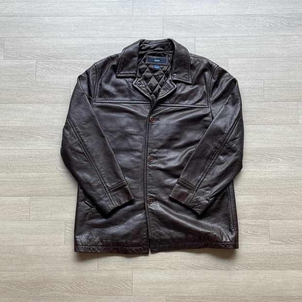 90s 올드갭 레더 카코트 브라운 gap carcoat