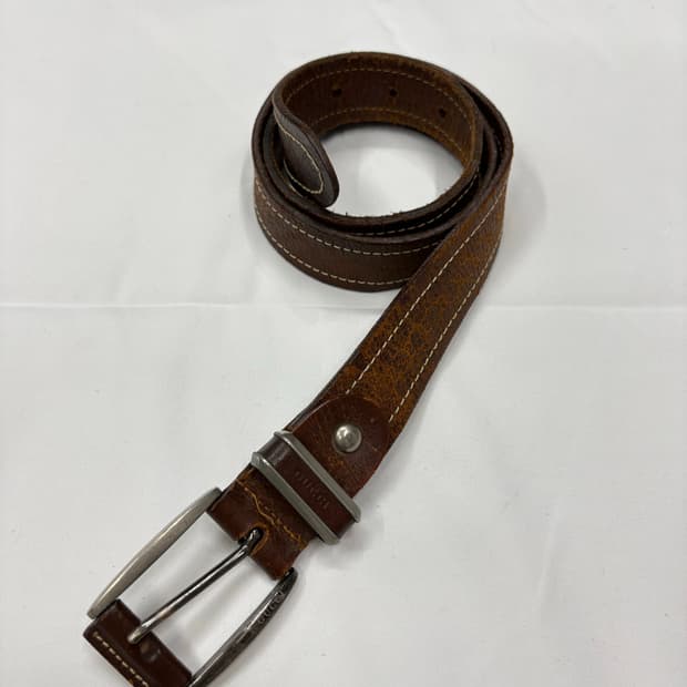 구찌 브라운 빈티지 레더 벨트 Gucci